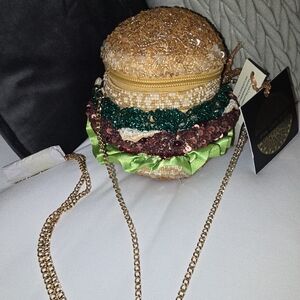 NWT Beaded Hamburger Bag